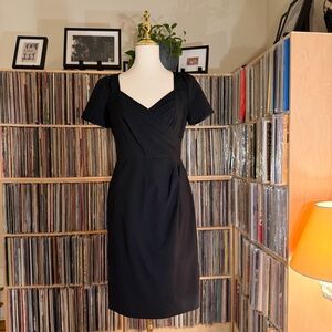 Banana Republic Sweetheart Black Sheath Cocktail Dress Size 4 Lightweight Wool